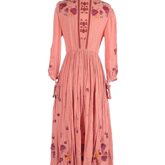 Free People Enchanted Forest Midi Dress Floral Pink XS NWOT - Picture 3 of 3